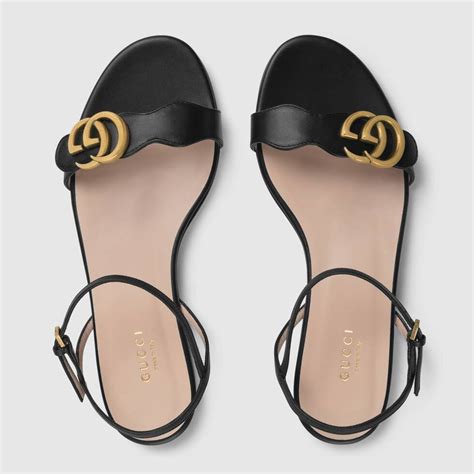 gucci double g leather sandals|Double G leather sandals in white .